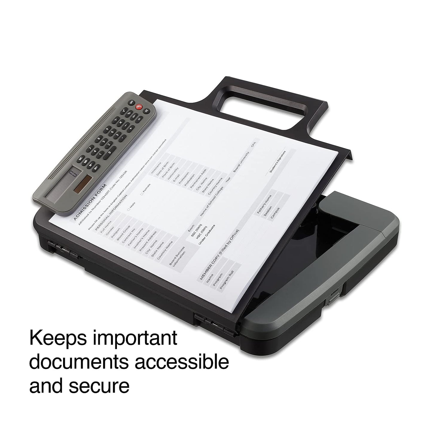 Staples Heavy?Duty Portable Clipboard with Calculator, Black - Multi?Function Clipboard