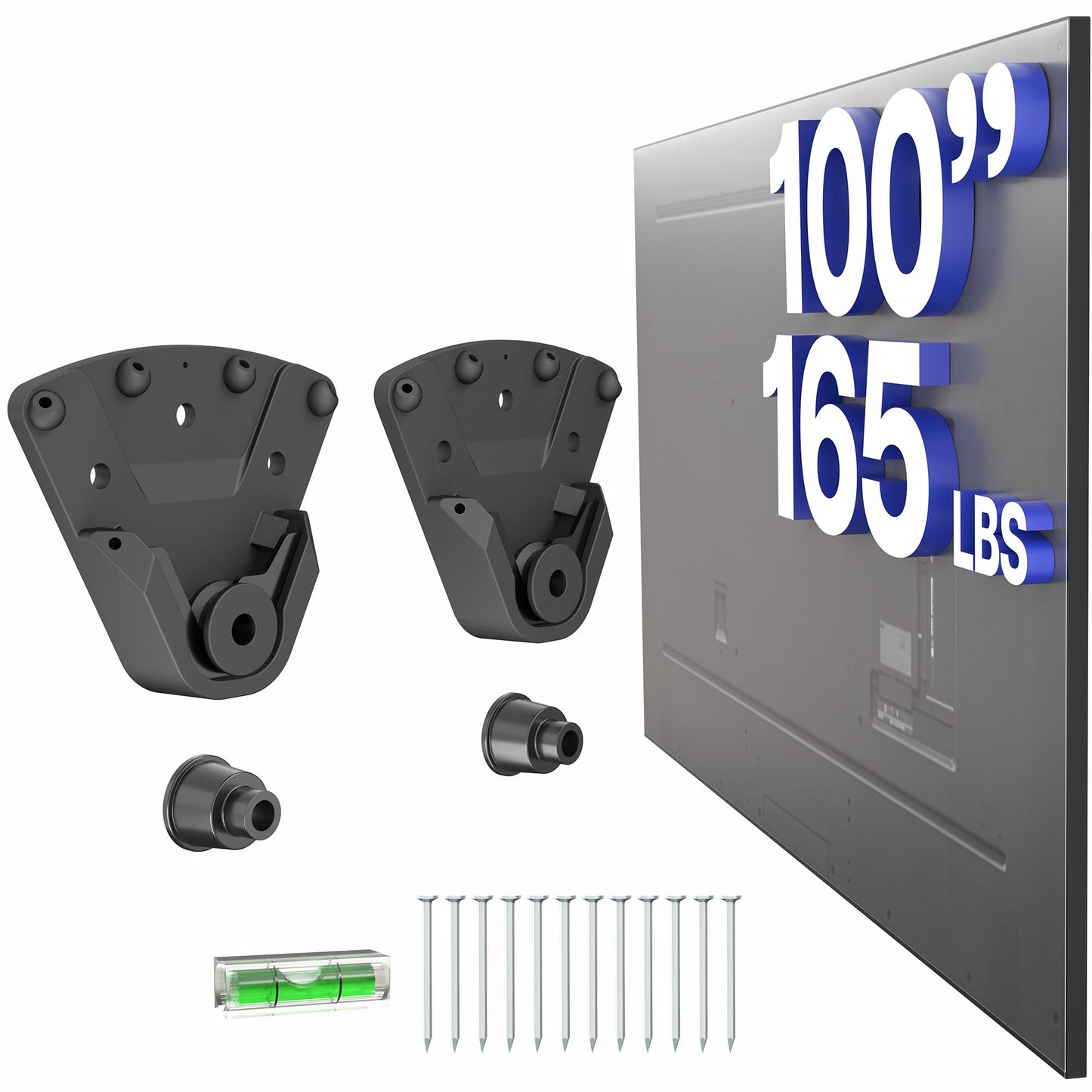 VIVO No Stud TV Wall Mount for 32 to 100 inch Screens, Max VESA 1000x600mm, Studless Drywall Mounting Solution, Black, MOUNT-NS100