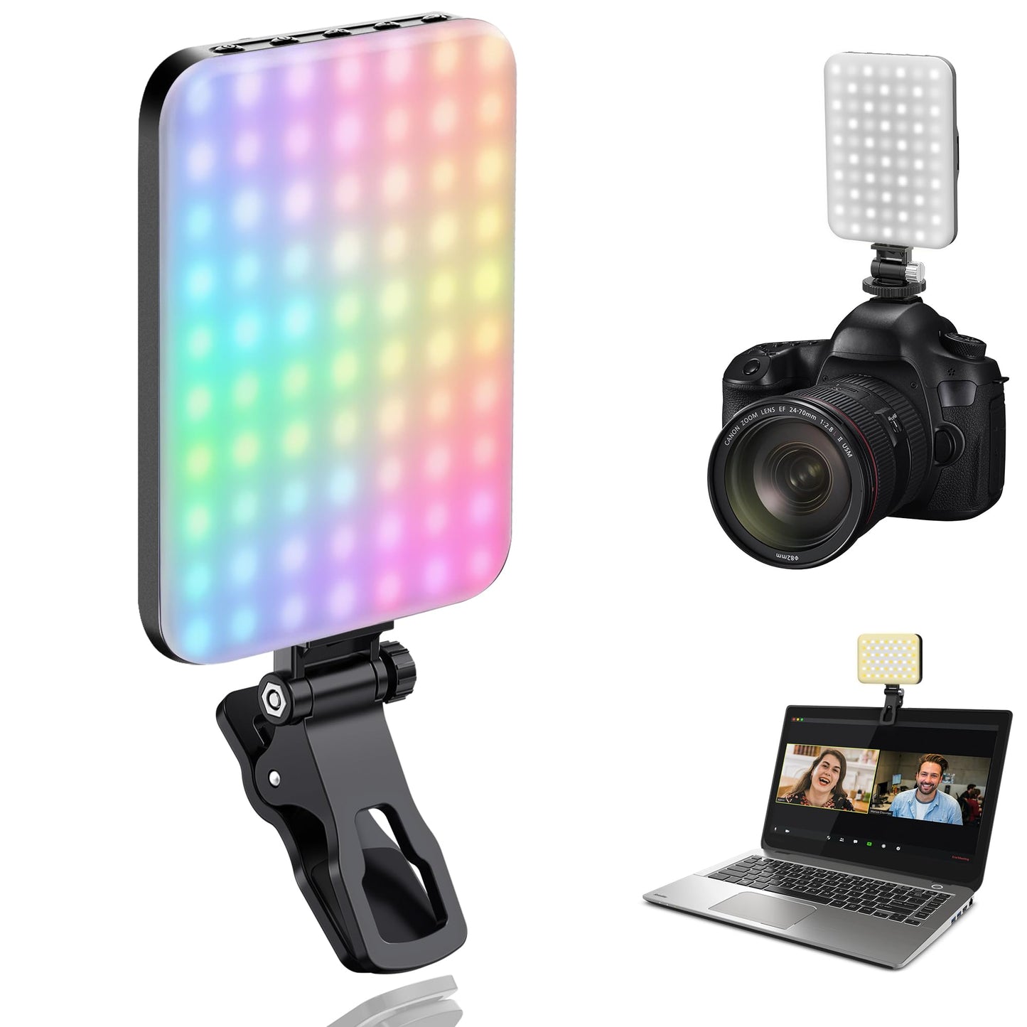 108 LED Video Light, 2500K-6500K RGB Selfie Light for iPhone-CRI 97+, 2200mAh Camera Light with 3CCT/RGB 360° Full Color/20 Lighting Effects, Portable