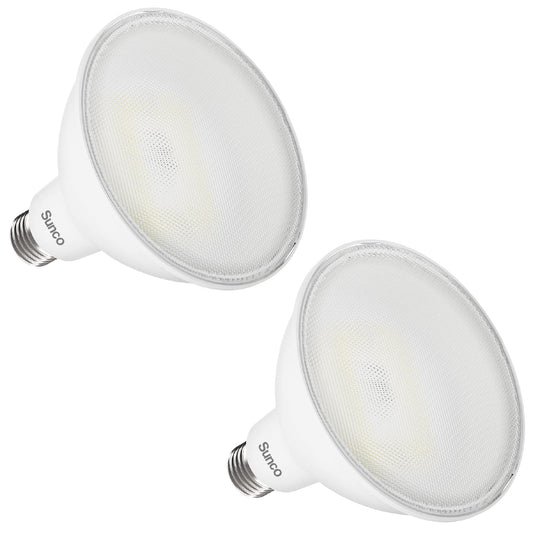 Sunco 2 Pack PAR38 LED Flood Light Bulb, 20W=250W, Dimmable, Waterproof