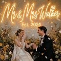 TONYLCSIGN Custom Wedding Neon Sign, Personalized Mr and Mrs Last Name LED Light, Decor for Wedding Backdrop, Reception & Bridal Shower