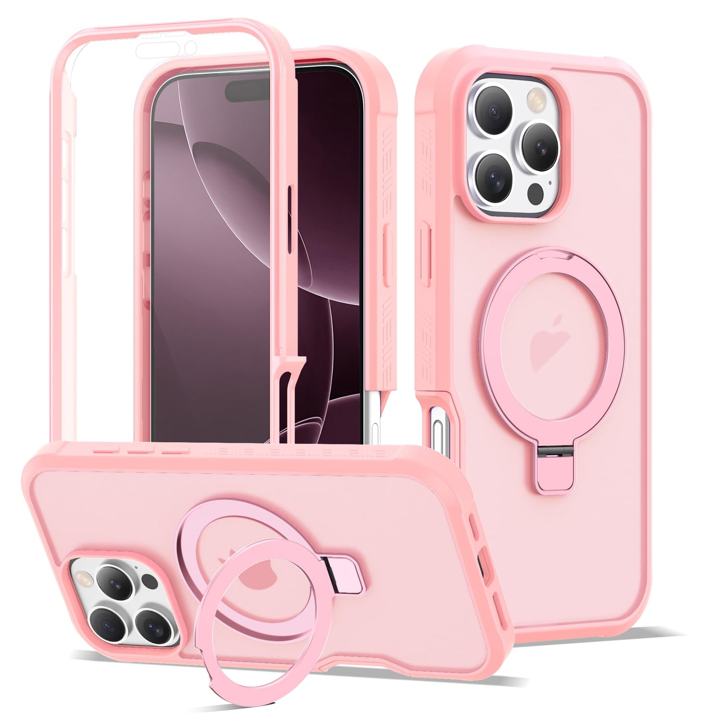 UTPPVX Compatible with iPhone 16 Pro Max Case with Magnetic Ring Stand [Compatible with Mag-Safe] [Built-in Screen Protector] Military-Grade Drop