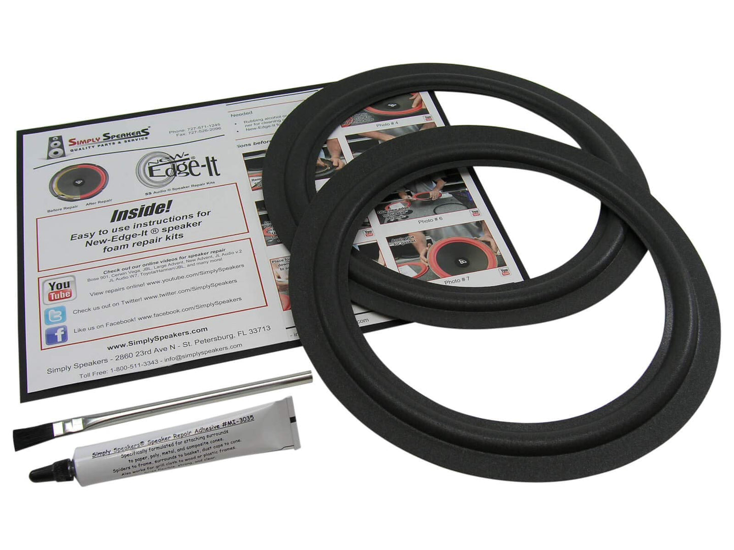MCS 10 Inch Foam Speaker Repair Kit FSK-10F (Pair)