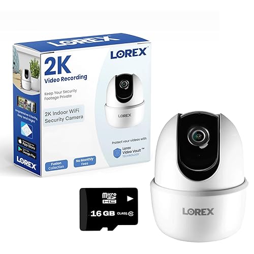 Lorex Pan & Tilt Indoor Wi-Fi Security Camera | 360° Pan & Tilt | Person Detection | Two-Way Talk | Person Detection | IR Night Vision | No Monthly