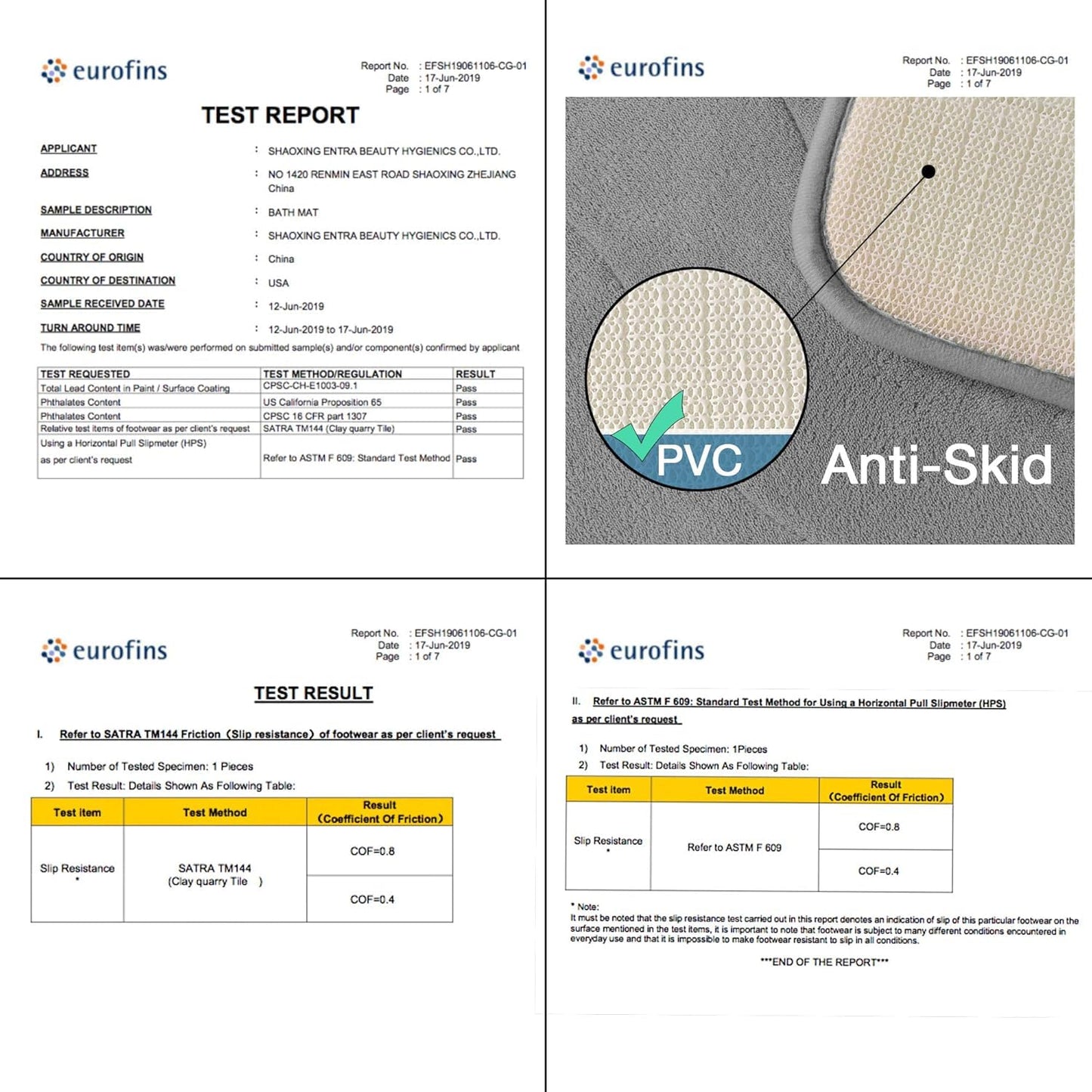 Flamingo P Memory Foam Bath Mat for Bathroom Non Slip Quick Dry Super Water Absorbent Shower Rug,24x17,Grey