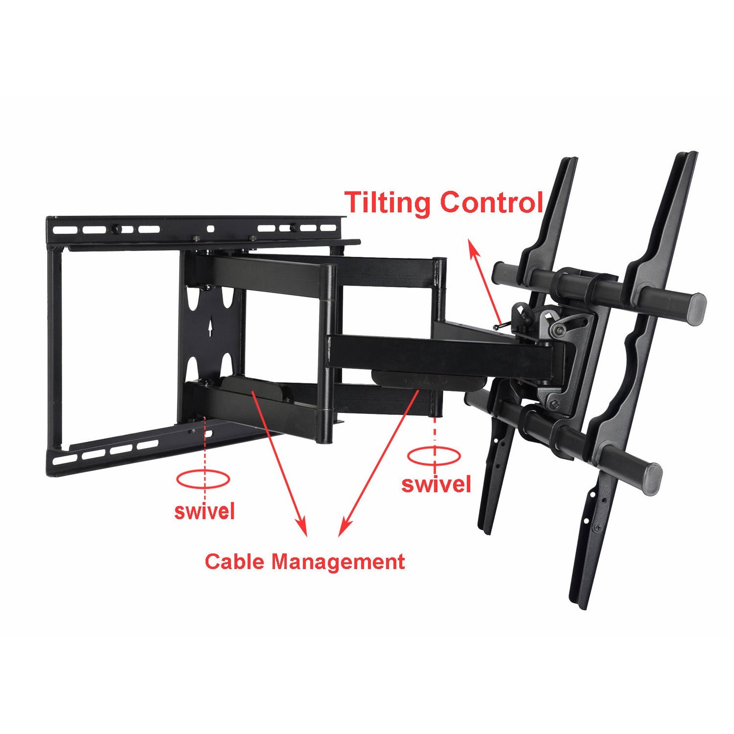 VideoSecu Full Motion Swivel TV Wall Mount Bracket for Samsung 75" UN75JU7100FXZA QN75Q9FAMFXZA UN75MU9000FXZA UN75KS9000FXZA UN75MU8000FXZA 82"