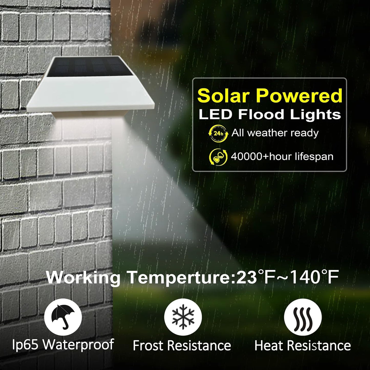 Solar Gutter Lights Motion Sensor Outdoor Security Light (2 Pack), LED (6-Diode) Waterproof Durable Fence Gutter Driveway Garden Patio Path Decking