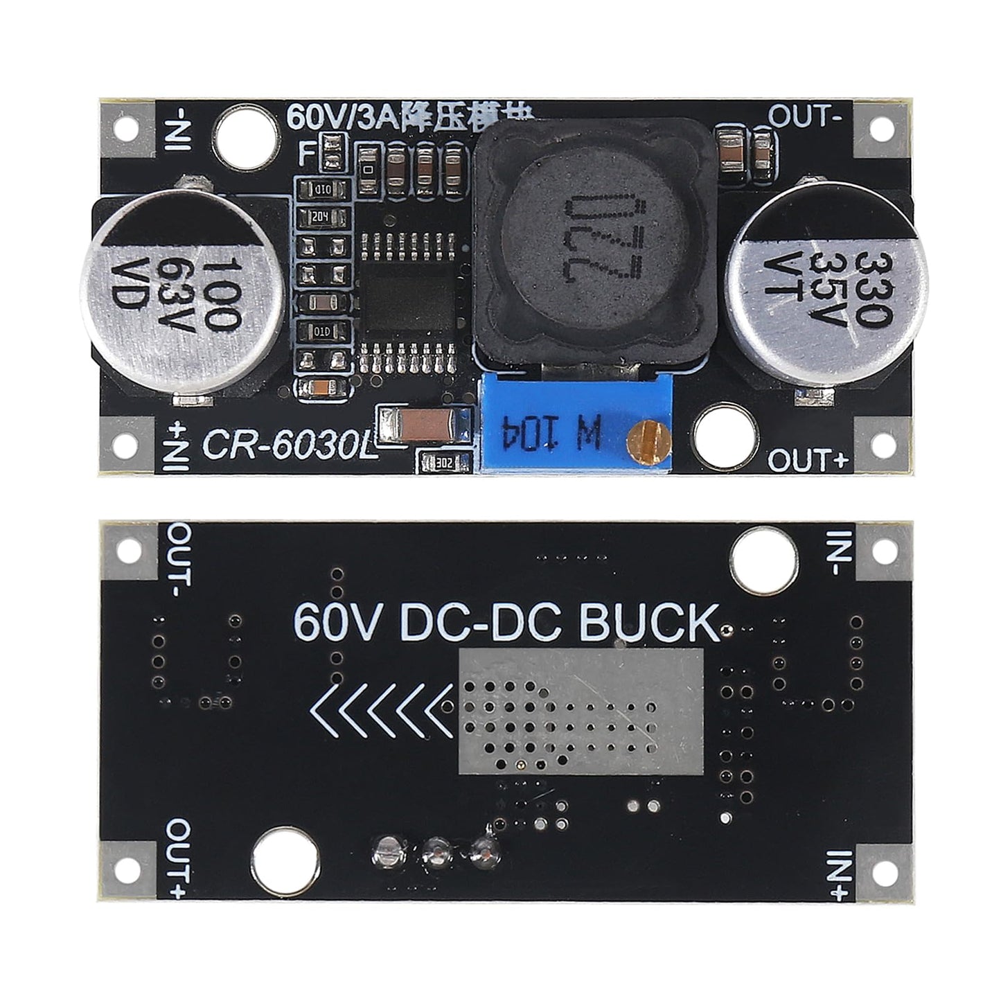 AITRIP 3PCS DC-DC Step Down Power Supply Module 60V 3A to 3.3V 5V 12V 24V Buck Converter Adjustable Voltage Regulator Module LM2596 LM2596S Upgraded