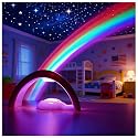 Rainbow Projector Night Light for Kids Bedroom, USB/ Battery Powered LED Rainbow Lamp with 10-Min Auto-Off Sleep Timer, Rainbow Projection Signs Wall