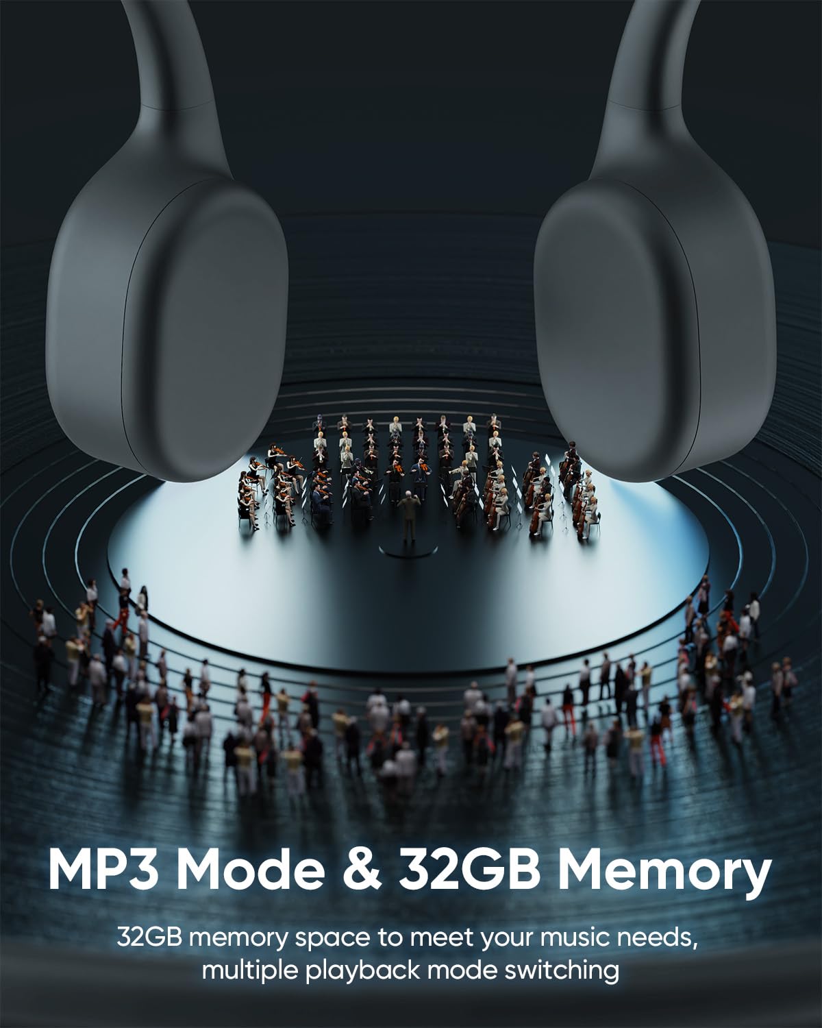 Swimming Headphones Underwater,Bone Conduction Headphones Bluetooth 5.4,Wireless Open Earphone Sport built-in MP3 player 32GB Memory,IP68 Waterproof