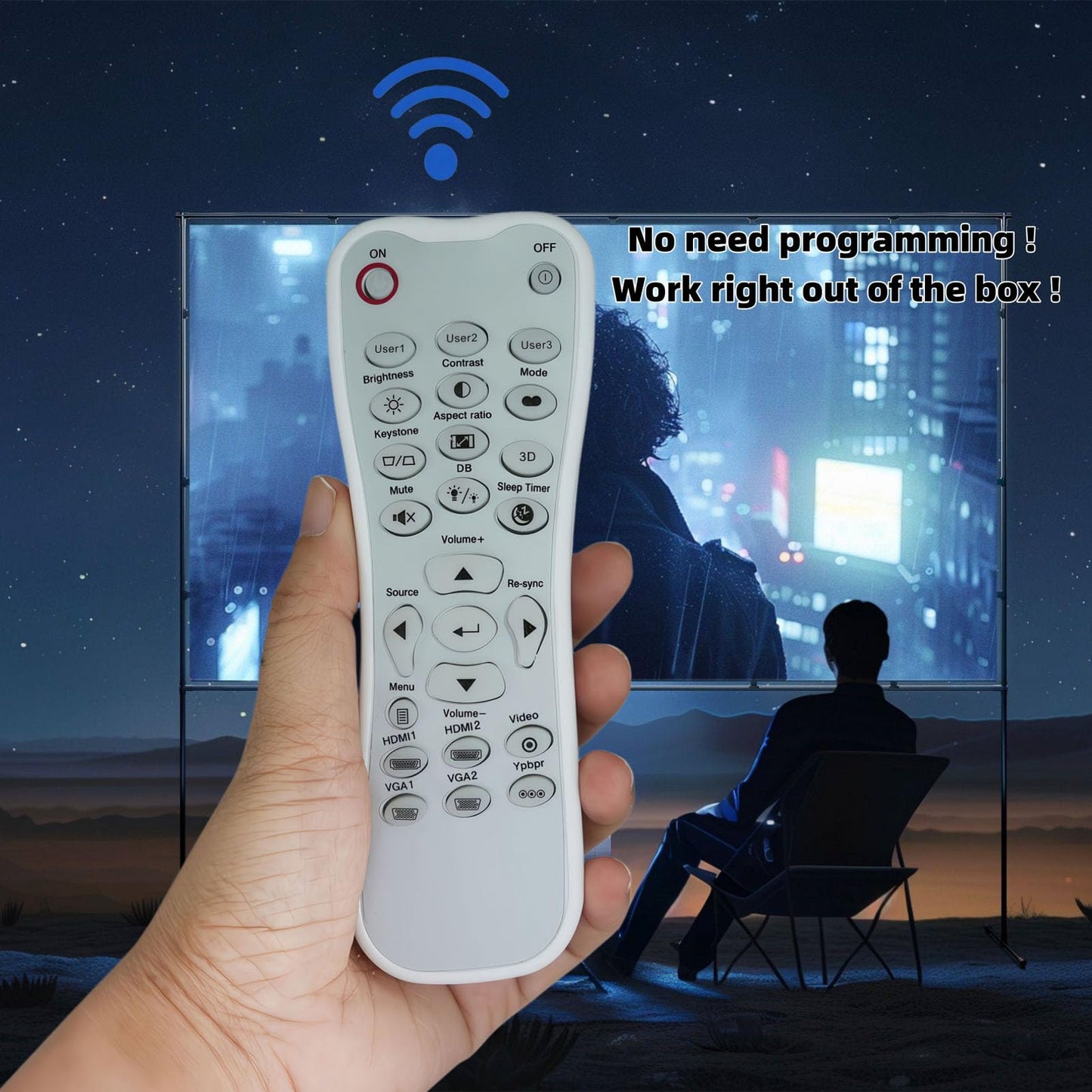 BR-3003B Remote Control for Optoma Projector GT1080Darbee, GT1080, HD141X, HD142X, HD143X, HD144X, HD26BR, HD27, HD27HDR, HD28DSE, HD29Darbee