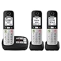 Panasonic Cordless Phone, Easy to Use with Large Display & Big Buttons, Flashing Favorites Key, Flashlight, Call Block, Volume Boost, Talking Caller