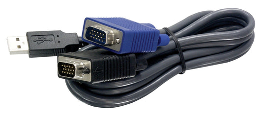 TRENDnet 2-in-1 USB VGA KVM Cable, 1.83m (6 Feet), TK-CU06, NDAA Compliant, VGA-SVGA HDB 15-Pin Male to Male, USB 1.1 Type A, Black