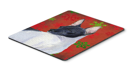 Caroline's Treasures SS4687MP Rat Terrier Red and Green Snowflakes Christmas Mouse Pad, Hot Pad or Trivet, Large, Multicolor