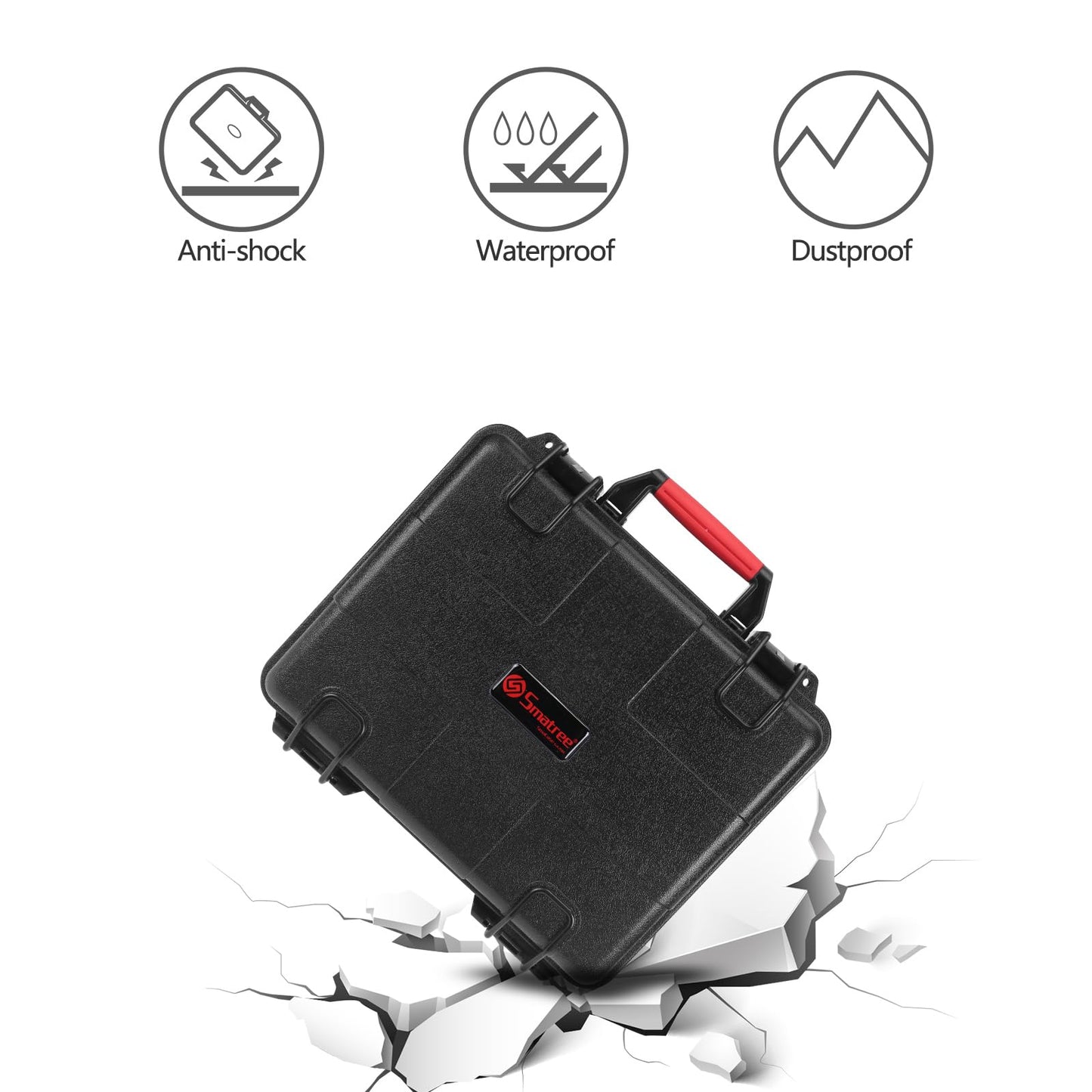 Smatree SmaCase GA500 Floaty/Water-Resist Hard Case Compatible for GoPro 13/12/11/10/9/8/7/6/5/4/3 Plus/3/2018, AKASO Brave 7 LE, DJI Osmo Action, 7.9