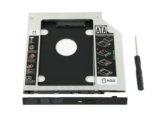 Highfine Universal 9.5mm SATA to SATA 2nd SSD HDD Hard Drive Caddy Adapter Tray Enclosures for DELL HP Lenovo ThinkPad ACER Gateway ASUS Sony Samsung