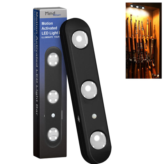 MIND&ACTION Gun Safe Lights,Motion Activated LED Light for Gun Safe Gun Cabinet, Ultra Bright Rotatable LED Lens for Directional Lighting Battery