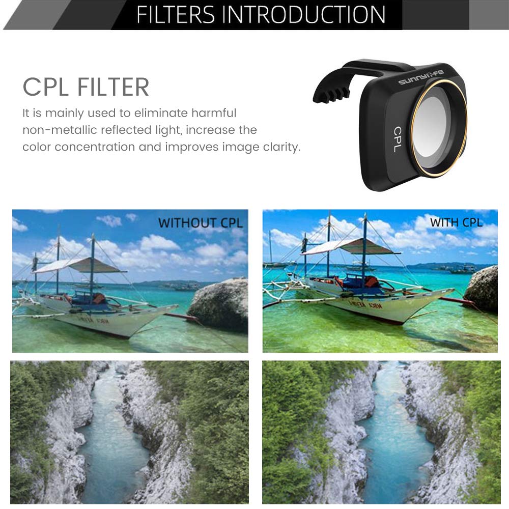 Lens Filter Set Compatible with DJI Mini 4K/Mini 2/Mavic Mini/Mini SE/Mini 2 SE Accessories 6Pcs Filter Combo Multi Coated Filters Camera Lens (CPL