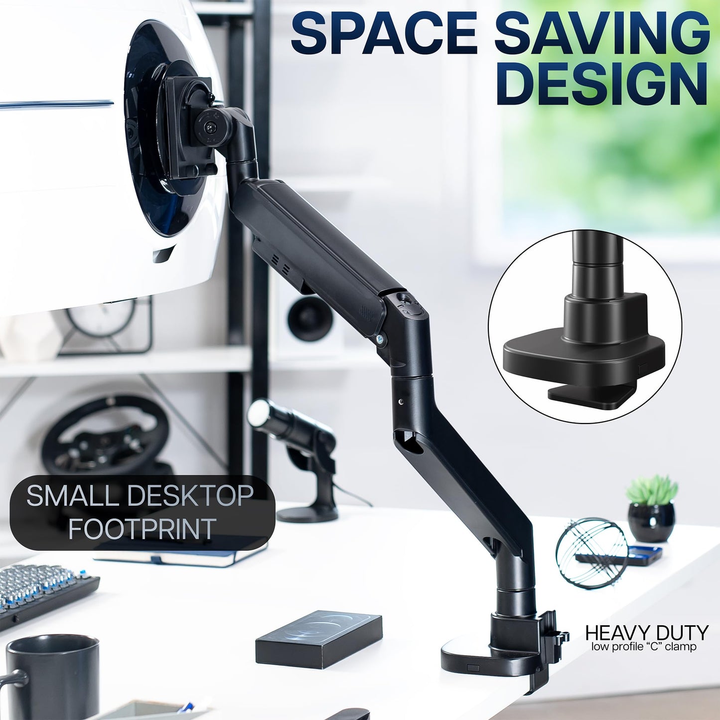 VIVO Heavy Duty Ultrawide Monitor Arm for 57 inch Screens up to 59.4 lbs, Desk Mount TV and Monitor Stand Designed for Samsung Odyssey Ark, Neo G9
