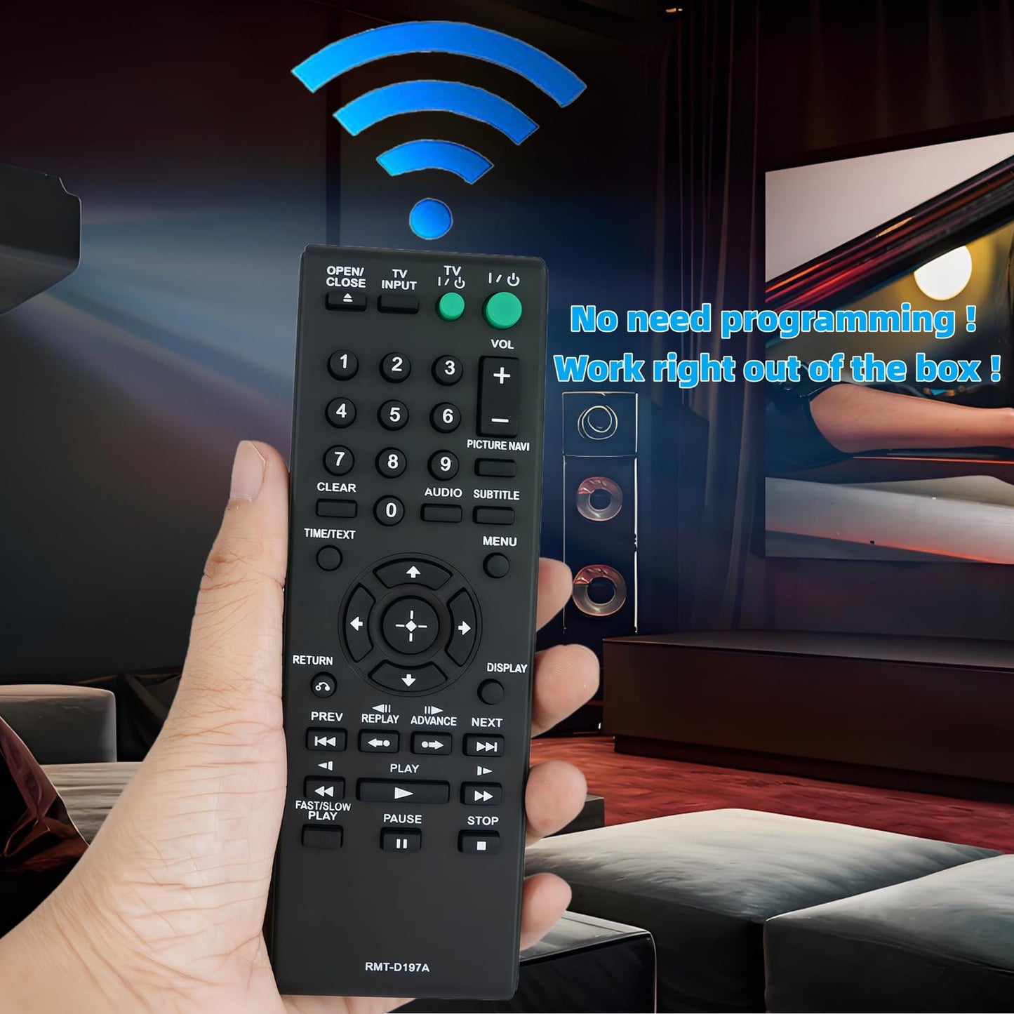 New Replaced Remote Control RMT-D197A RMTD197A Compatible for Sony DVD Player DVP-SR510H DVP-SR320 DVP-SR405P DVP-SR510H DVP-SR201P DVP-SR210P