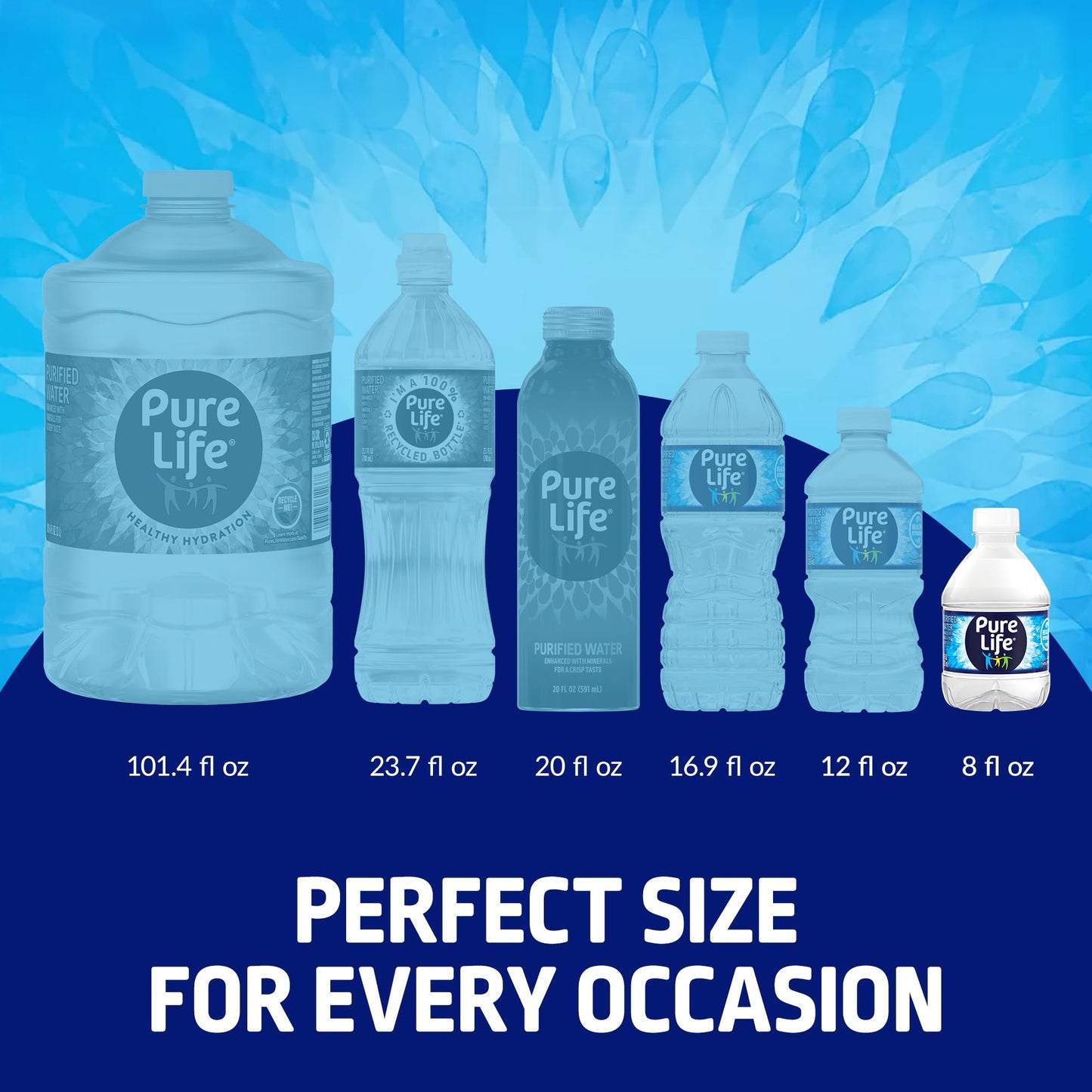 Pure Life Purified Water Bottles, 48 Pack - Still Bottled Water Enhanced with Minerals for a Crisp Taste, Plastic Bottles - 8 Fl oz