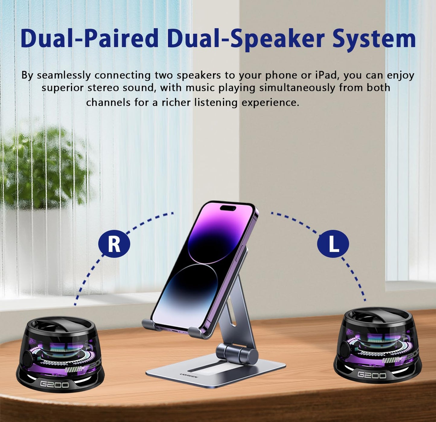 Yaslayp G200 Magnetic Bluetooth Multi-Functional Speaker, Portable Waterproof Magnetic Speaker, Suitable for Mobile Phones, Tablets and Laptops, 7H