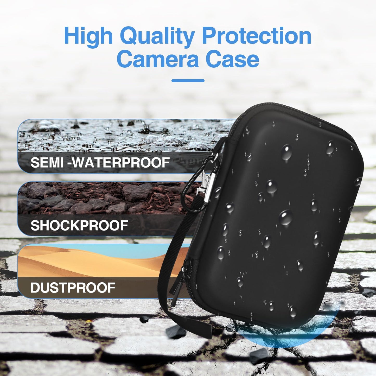 EMART Digital Camera Case, Small Camera Bag(Fit Camera Size<6"x4"x0.9") for VAHOIALD FHD 1080P/KODAK PIXPRO FZ55/CAMKORY/Lecran, Camera Carrying Case
