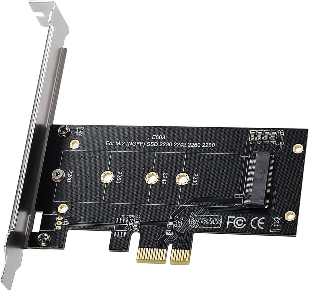 Black M.2 PCIe to PCIe 3.0 x1 NVMe Controller Expansion Card for M-Key M.2 SSD 2280/2260/2242/2230 Riser Card,Supports M2 NGFF PCI-e 3.0, 2.0,1.0