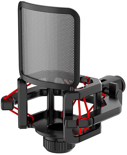 Microphone shock mount with Filter Screen Compatible with Lewitt RAY LCT-240 Pro LCT 440 Pure LCT 441 FLEX AKG C series Protruding Stems (d?23 mm)