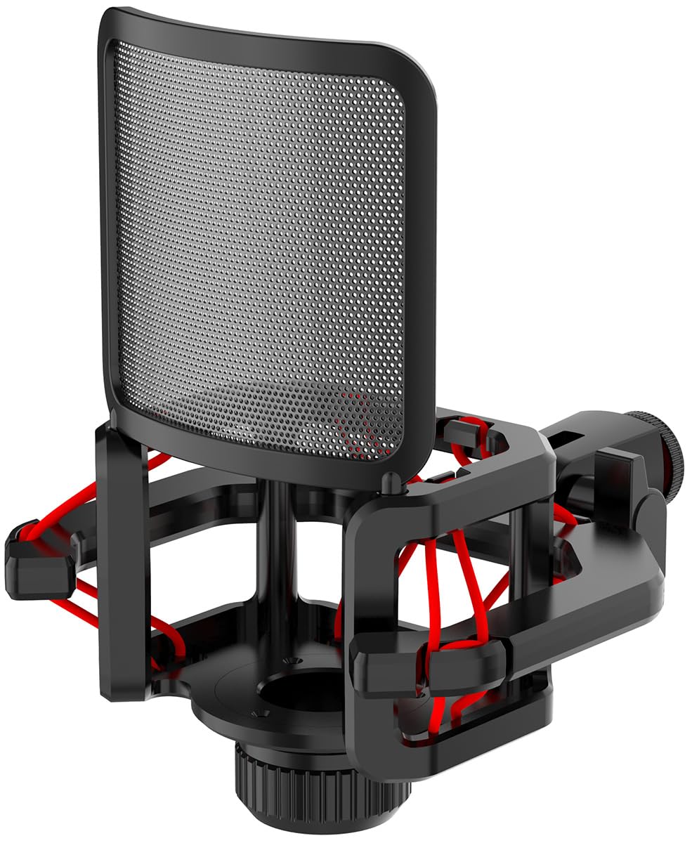 Microphone shock mount with Filter Screen Compatible with Lewitt RAY LCT-240 Pro LCT 440 Pure LCT 441 FLEX AKG C series Protruding Stems (d?23 mm)