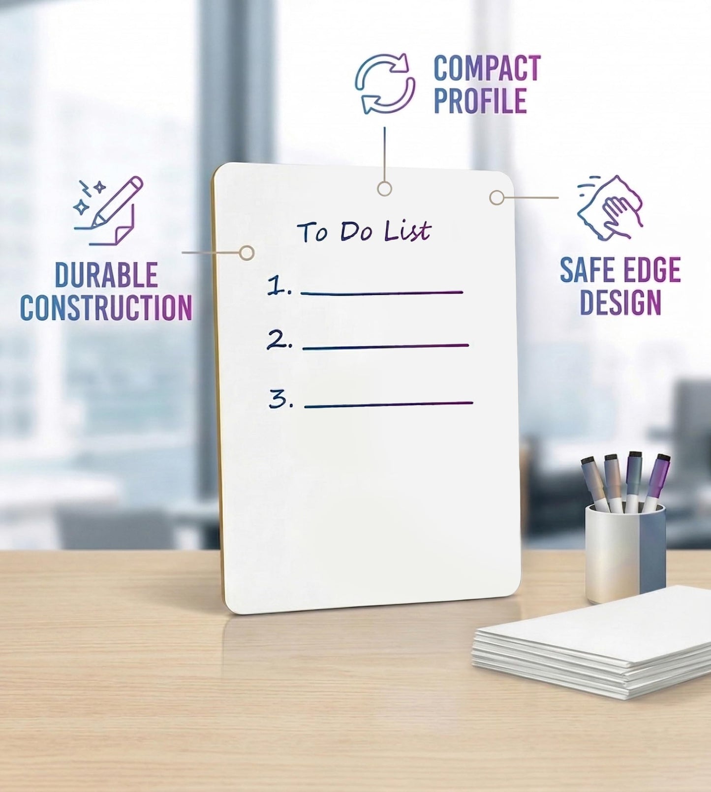 Small White Board 9X12 Dry Erase Mini Lapboard 2 PK Double Sided for Kids