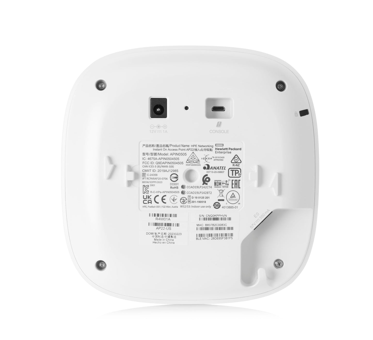 HPE Networking Instant On Access Point AP22 2x2 WiFi 6 Indoor Wireless Access Point | Long Range, Secure, Smart Mesh Support | Power Source Included |