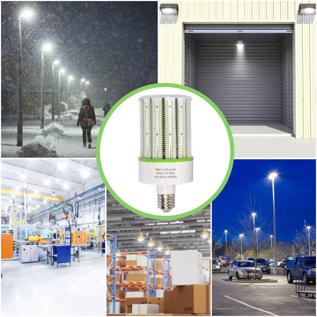 BMXKPO 150W LED Corn Lights,E39 Mogul Base Led Bulb 5000K Daylight Commercial Grade Corn Light Bulbs for Warehouse Parking Lots High Bay Street Light