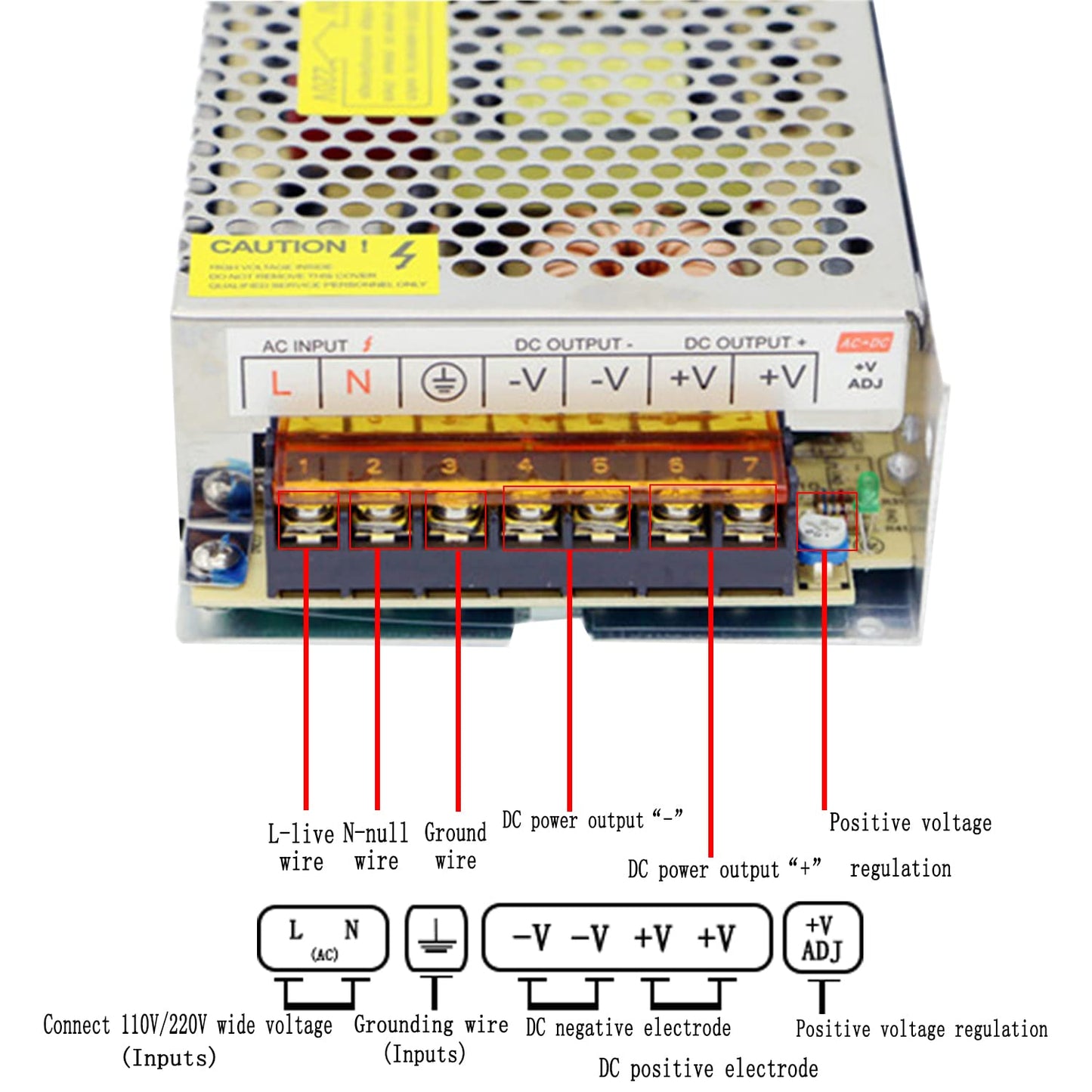 Universal Switching Power Supply Lianshi Regulated Transformer Short Circuit and Overcurrent Protection AC100-260V DC18V 5A