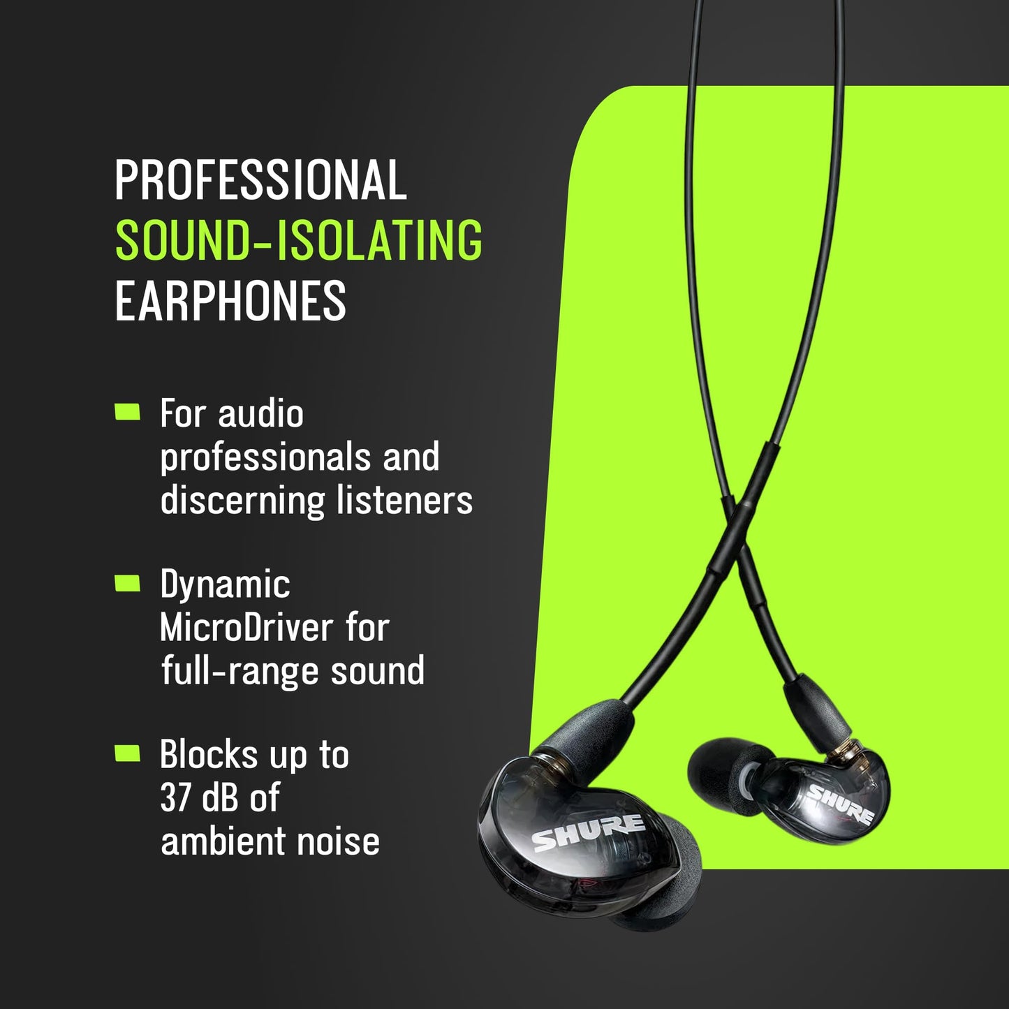 Shure SE215 PRO Sound Isolating Wired Earbuds - Black