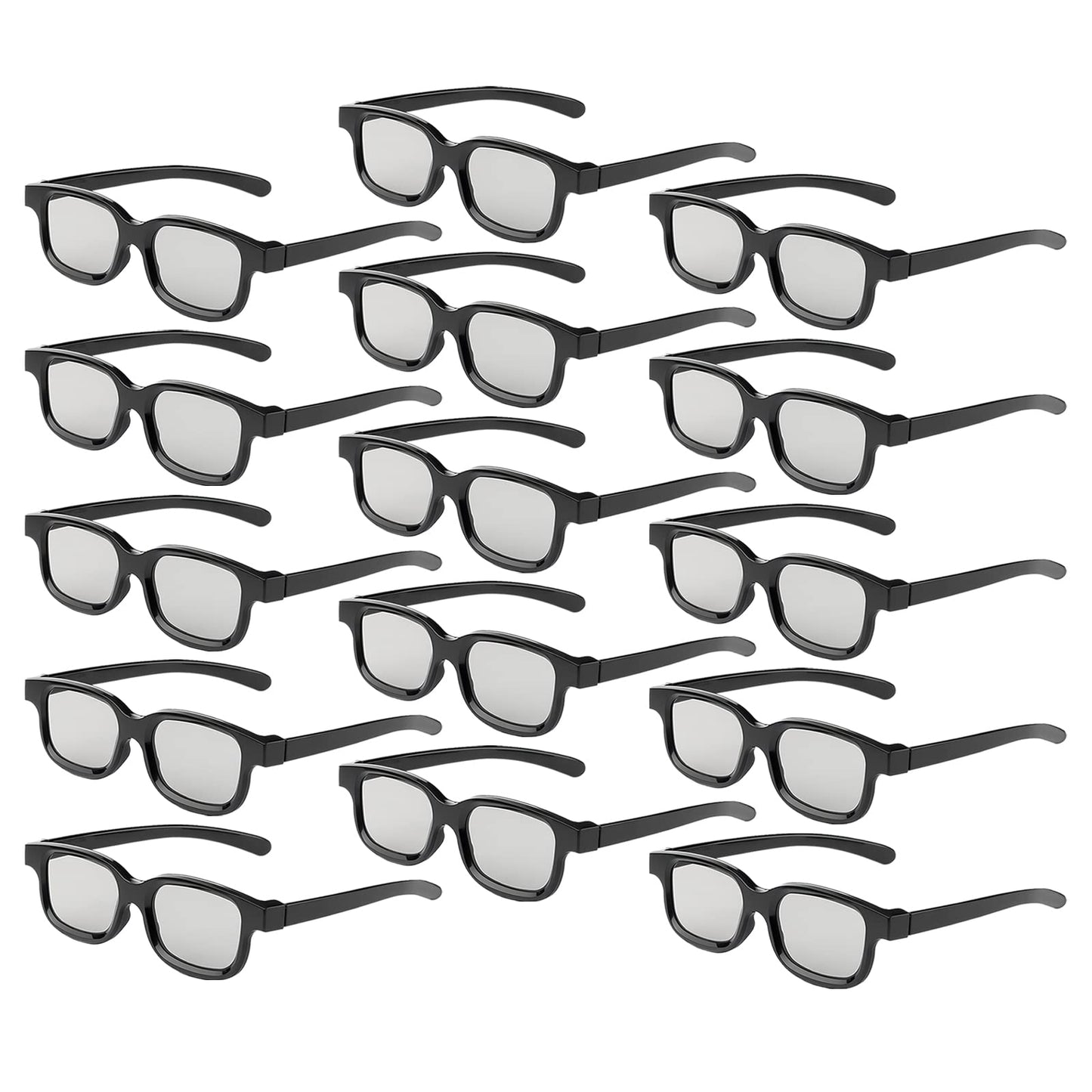 Reald 3D Glasses, Circular Polarized Non-Flashing Passive 3D Glasses for Reald Format Cinema/Passive Polarized 3D TV Projector - 3D-Eyewear That