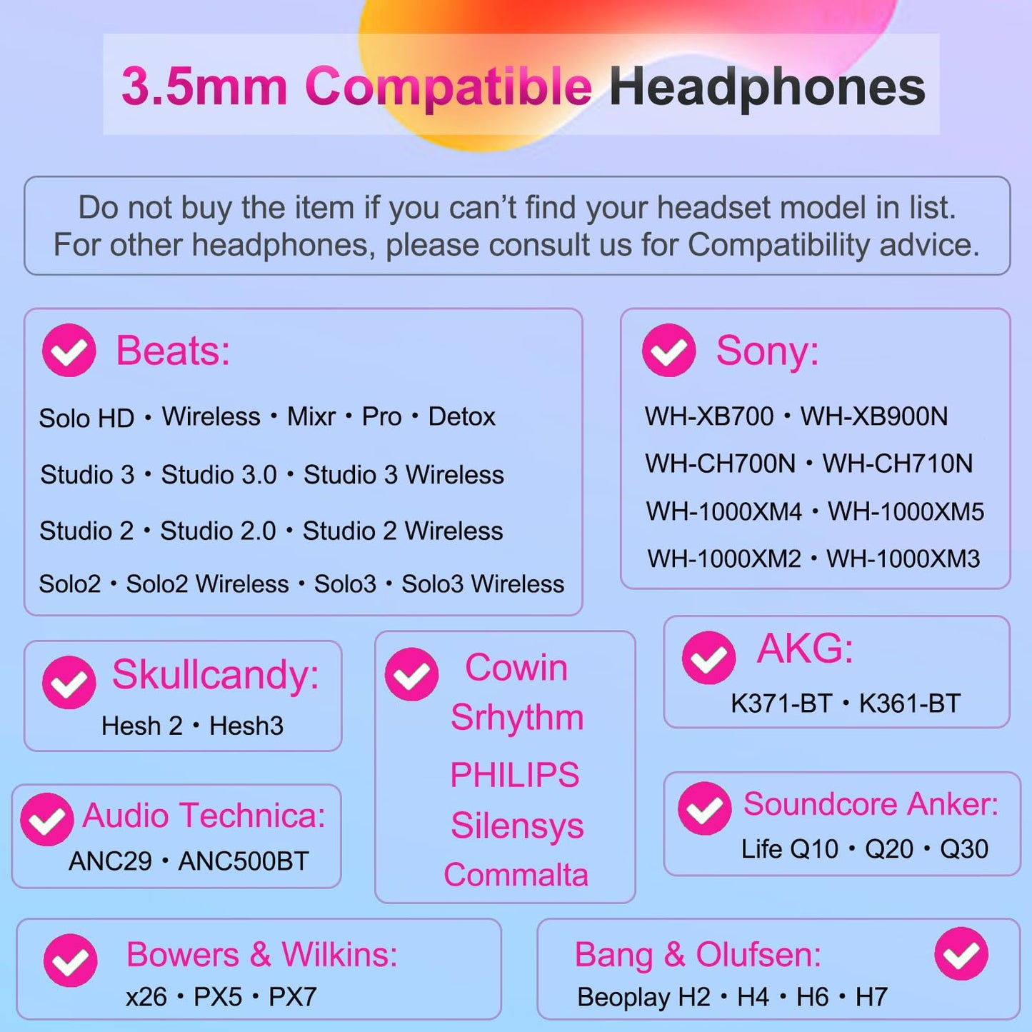 3.5mm Replacement Audio Cable for Beats Headphones Cord Wire Aux Cable Compatible with Beats Solo2 Solo3 Studio3 Wireless HD Pro by Dr. Dre Sony…