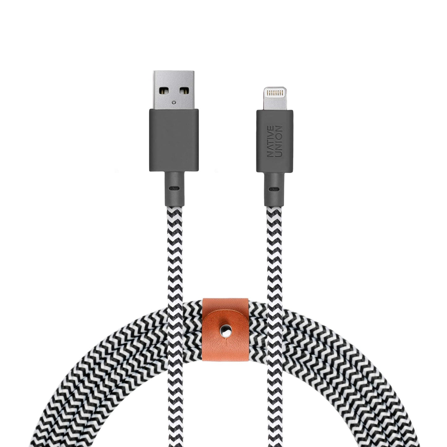 Native Union BELT Cable XL - 10ft Ultra-Strong Reinforced [MFi Certified] Durable Lightning to USB Charging Cable with Leather Strap compatible…
