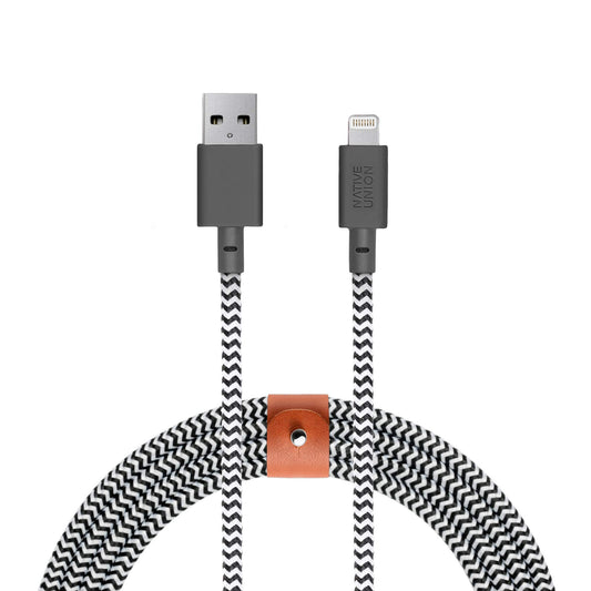 Native Union BELT Cable XL - 10ft Ultra-Strong Reinforced [MFi Certified] Durable Lightning to USB Charging Cable with Leather Strap compatible…