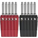 DIYhz 10Pcs 32A High Current Screw Type 4mm Banana Plugs Male Stackable Connector Speaker Cable Adapter for Speaker (5 Red+5 Black)