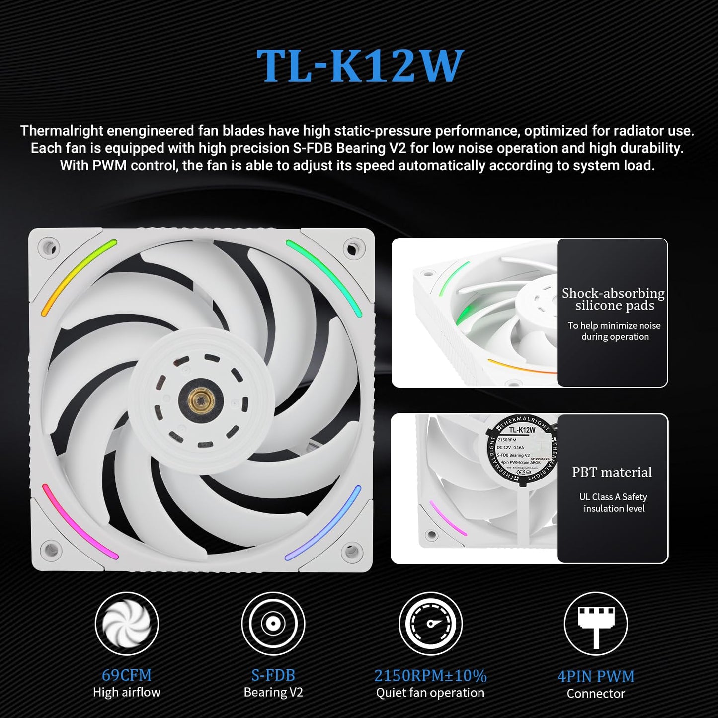 Thermalright Mjolnir Vision 360 ARGB White AIO CPU Liquid Cooler,IPS LCD Screen with 320 * 240 Resolution,for AM4/AM5 and LGA1700/1851,’3.5