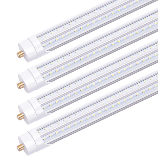 TRLIFE 8FT LED Bulbs 6000K, T8 8FT V Shape 65W FA8 LED Light Bulbs with Clear Cover(150W Fluorescent Bulbs Replacement), Dual Row L ED Chips, 7800Lm