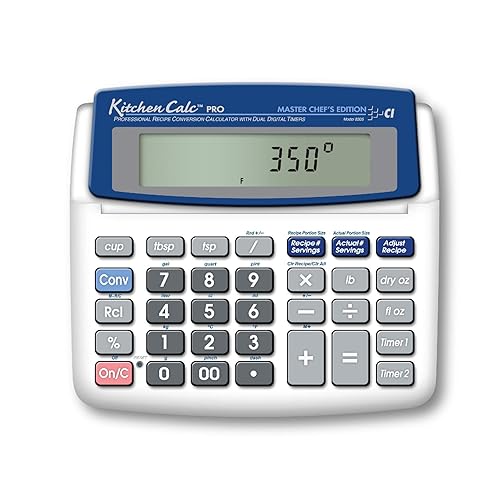 Calculated Industries 8305 KitchenCalc PRO Recipe Conversion & Culinary Math Calculator has 2 Digital Timers for Chefs, Students, Home Cooks, Bakers