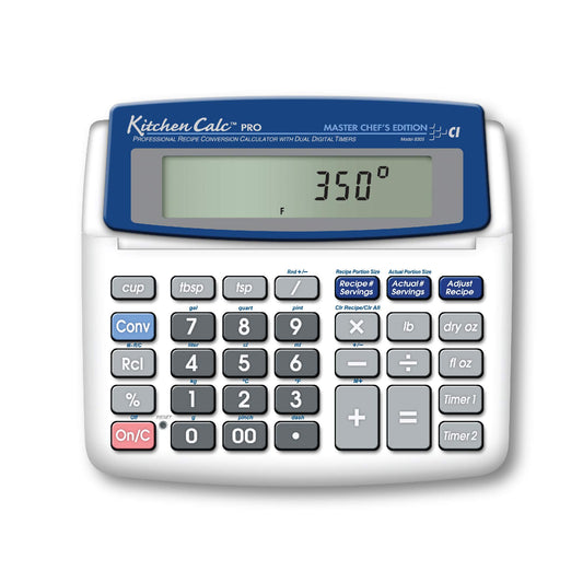 Calculated Industries 8305 KitchenCalc PRO Recipe Conversion & Culinary Math Calculator has 2 Digital Timers for Chefs, Students, Home Cooks, Bakers