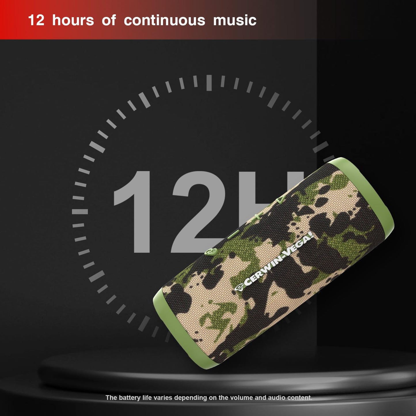 Cerwin Vega VEGAMINI VMCAMO Portable Bluetooth Hand Held Speaker with Strap,Camo