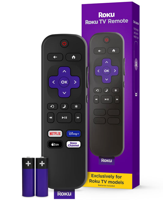 Roku TV Remote Control (Official Manufacturer Product) - Simple Setup, & Pre-Set App Shortcuts - Replacement Remote Compatible with RokuTV Models ONLY