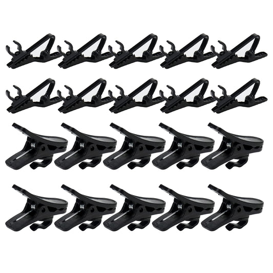 Lapel Mic Clip on Shirt Microphone Metal Tie and Plastic Wire Clips for Recording Video (20 Pcs)