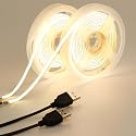 GOMING 5V COB USB LED Strip Light Natural White 4000K 5mm Width USB Powered 13.12ft/4M 400LEDs/M Flexible High Brightness IP20 Not Waterproof LED Tape