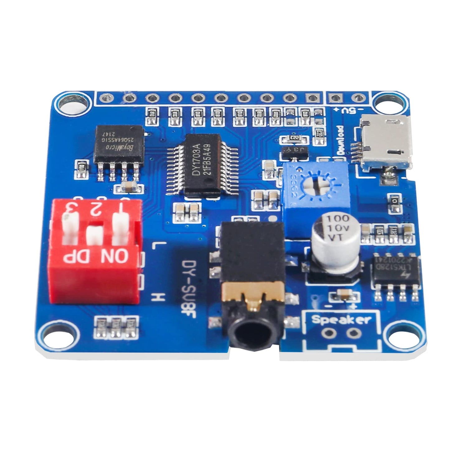 QCCAN 2PCS Voice Playback Module MP3 Player UART I/O Trigger Amplifier Class D 5W 8M Storage DY-SV8F Flash SD/TF Card