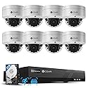 4COVR 4K PoE Security Camera System with Audio, 8X 8MP IK10 Vandal-Proof IP67 Dome IP Camera, 8 Channel 4K NVR 2TB HDD, AI Human Vehicle Detection